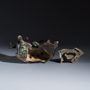 A Chinese bronze 'Goose' incense burner and a 'Stag' incense burner — photo 8