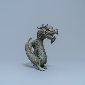 A Chinese bronze model of a dragon, 19/20th C. — 照片 2