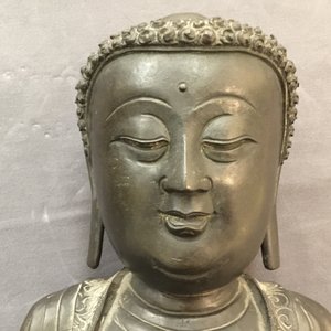 A Chinese bronze model of Amithaba Buddha, Ming — photo 13