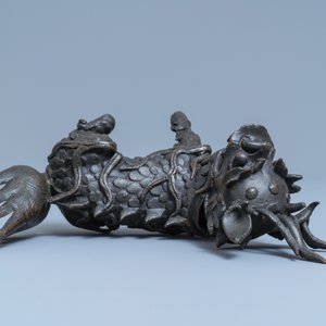 A Chinese bronze 'qilin' censer, Ming — photo 6
