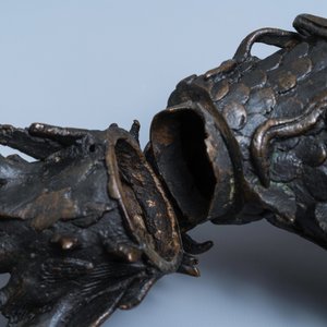 A Chinese bronze 'qilin' censer, Ming — photo 8