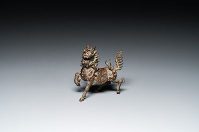 A Chinese bronze qilin, probably Kangxi