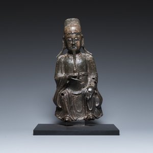 A Chinese bronze sculpture of Wenchang Wang, Ming — 照片 2