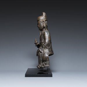 A Chinese bronze sculpture of Wenchang Wang, Ming — 照片 5