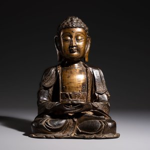 A Chinese bronze seated Buddha, Ming — photo 1