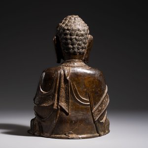 A Chinese bronze seated Buddha, Ming — photo 3