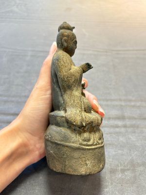A Chinese bronze Taoist figure and a gilt-lacquered guardian, Ming — photo 11