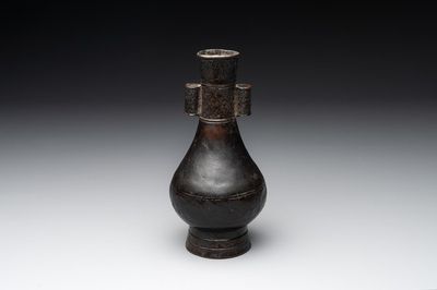A Chinese bronze 'touhu' vase, Yuan