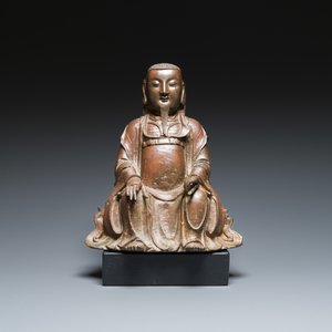 A Chinese bronze Zhen Wu with traces of red lacquer, Ming — 照片 2
