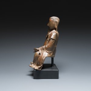 A Chinese bronze Zhen Wu with traces of red lacquer, Ming — 照片 5