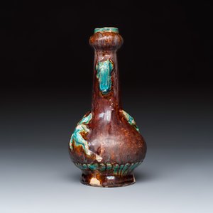 A Chinese brown-and-turquoise-glazed bottle vase — photo 5