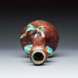A Chinese brown-and-turquoise-glazed bottle vase — photo 6