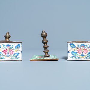 A Chinese Canton enamel inkwell set on stand, Qianlong — 照片 11