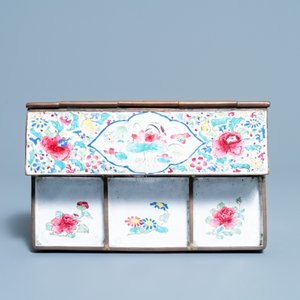 A Chinese Canton enamel inkwell set on stand, Qianlong — 照片 7