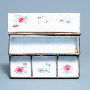 A Chinese Canton enamel inkwell set on stand, Qianlong — 照片 8