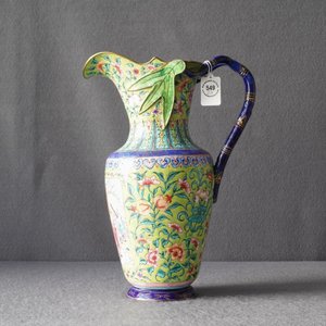 A Chinese Canton enamel lime green-ground ewer and basin, four-character mark, Qianlong/Jiaqing — 照片 14