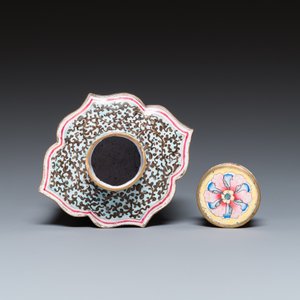 A Chinese Canton enamel tea caddy and cover, Yongzheng/Qianlong — photo 6
