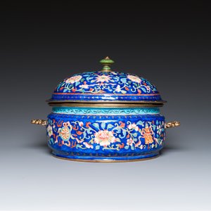 A Chinese Canton enamel three-piece warming bowl, Qianlong — 照片 4