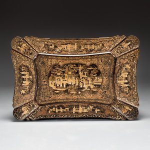 A Chinese Canton export gilt-lacquered sewing table with accessories, 19th C. — foto 8