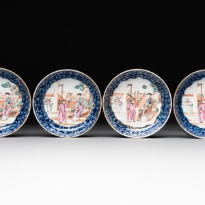 A Chinese Canton famille rose 18-piece 'mandarin subject' tea service, Qianlong — foto 32
