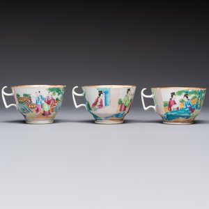 A Chinese Canton famille rose 20-piece tea service with figural design, 19th C. — photo 32