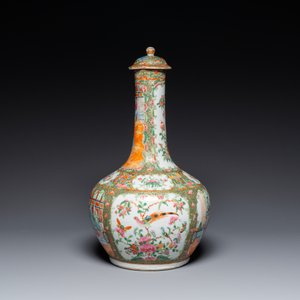 A Chinese Canton famille rose bowl and a covered bottle vase, 19th C. — photo 3