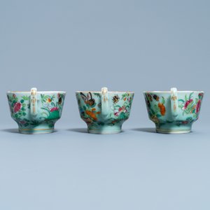 A Chinese Canton famille rose celadon-ground service, 19th C. — 照片 29