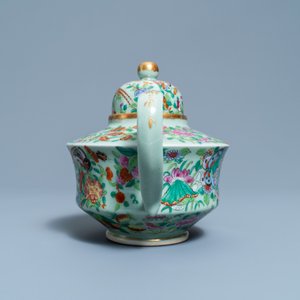 A Chinese Canton famille rose celadon-ground service, 19th C. — 照片 9