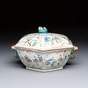 A Chinese Canton famille rose hexagonal tureen and cover, Qianlong — foto 3