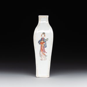 A Chinese Canton famille rose 'San Niang Jiao Zi 三娘教子' vase, Qianlong — foto 2