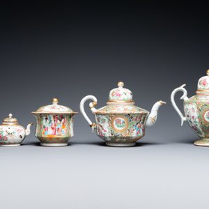 A Chinese Canton famille rose Scottish market Ormiston armorial 27-piece tea service, 19th C. — photo 7