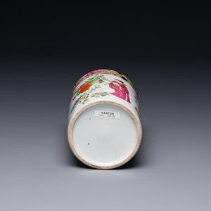 A Chinese Canton famille rose 'Wu Shuang Pu' brush pot, 19th C. — 照片 7