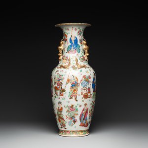 A Chinese Canton famille rose 'Wu Shuang Pu' vase, 19th C. — foto 1