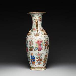 A Chinese Canton famille rose 'Wu Shuang Pu' vase, 19th C. — foto 4