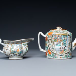 A Chinese Canton famille verte 14-piece tea service in presentation box, 19th C. — 照片 17