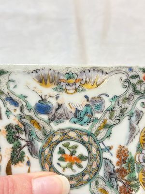 A Chinese Canton famille verte tile, 19th C. — foto 4