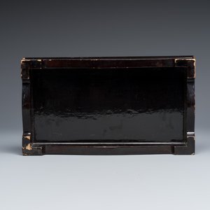 A Chinese Canton gilt-lacquered miniature cabinet on a stand — photo 11