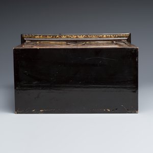 A Chinese Canton gilt-lacquered miniature cabinet on a stand — photo 8