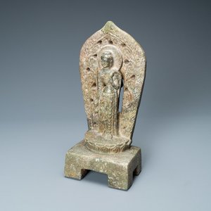 A Chinese carved and inscribed stone stele, possibly Wei — photo 1
