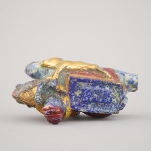 A Chinese carved and painted lapis lazuli figure of a horserider, 19th C. — photo 6