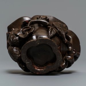 A Chinese carved bamboo libation cup with floral design, 18/19th C. — 照片 7