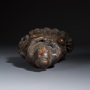 A Chinese carved bamboo seated figure of Dongfang Shuo — foto 6