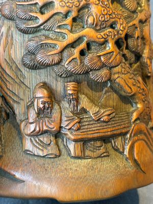 A Chinese carved bamboo 'Seven Sages of the Bamboo Grove' brush pot, 19th C. — 照片 13