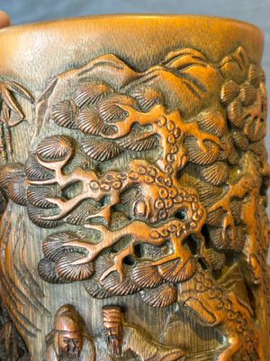 A Chinese carved bamboo 'Seven Sages of the Bamboo Grove' brush pot, 19th C. — 照片 14