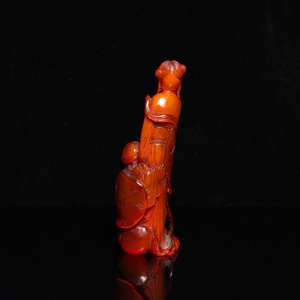 A Chinese carved buffalo horn group, Qing — 照片 3