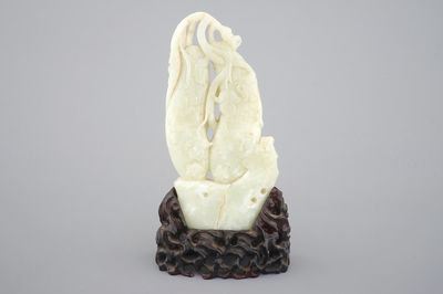 Sculpture de légumes en jadeite de couleur céladon, début du 20ème