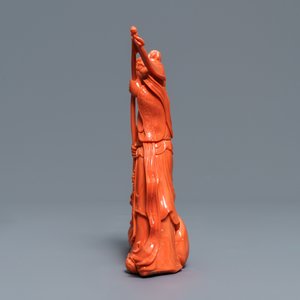 A Chinese carved coral group with a laughing Buddha, Republic, 20th C. — 照片 4