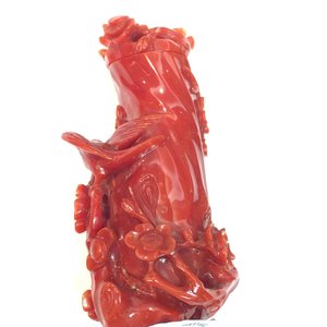 A Chinese carved dark red coral snuff bottle — 照片 8