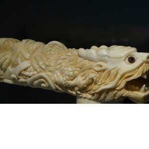 A Chinese carved ivory and wood walking stick or cane with a dragon's head, 19th C. — 照片 7