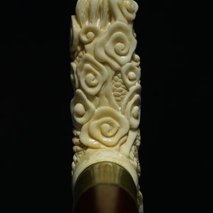A Chinese carved ivory and wood walking stick or cane with a dragon's head, 19th C. — 照片 8